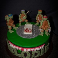 Teenage Mutant Ninja Turtles We had a request for a Ninja Turtle cake for a little girl turning 4. We had alot of fun making this one, the characters turned out great...