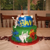 Dr. Suess Cake buttercream cake with fondant cricut cake cutouts