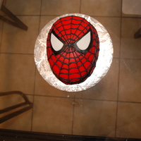Spider-Man's Face 6in cake carved, covered in fondant and buttercream .