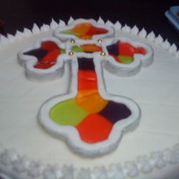 Cross fondant and melted candy