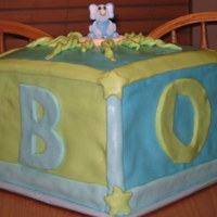 Baby Block This is my very first Baby Shower cake and first time using fondant. Not perfect but looks pretty good for first time. The letters spell...