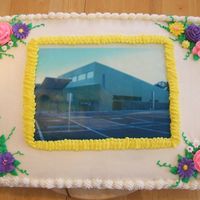 New Building Edible Image This was made for our church's celebration of a new building. This is my first time using an edible image. Iced in buttercream with...