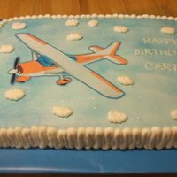 Edible Image Airplane The airplane is an edible image. Cake is for a first birthday.