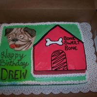 Puggy Birthday Pug lovers birthday cake with stacked dog house