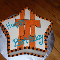 Ut Birthday Cake White double layer star with buttercream