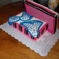 Lingerie Shower 3-D Bridal Shower, Lingerie theme, Victoria Secrets colors, lid was made from graham crackers "molded" into melted chocolate and...