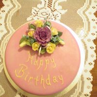 Pink Birthday Cake This cake was a last minute request from a friend, Bright pink icing had a shimmer dust over it, bit hard to see in the photo.
