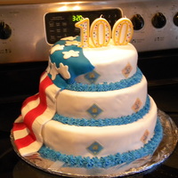 100Th Birthday For Scouting. I was asked to donate a cake for the 100th Birthday for scouting for my son's cubscout troop and this is what I came up with.