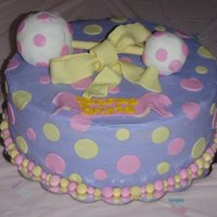 Baby Rattle Cake A baby shower cake I made for my cousin. The rattle was RKT, my first attempt at doing anything in RKT.