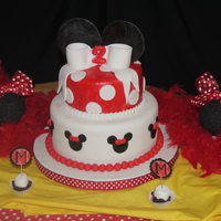 Minnie Mouse Cake This cake was made for BF's Granddaughter's 2nd Birthday. I used Satin Ice fondant to cover both layers and make all decorations...