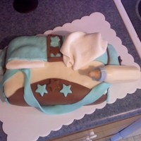Diaper Bag Cake This is my first fondant cake. I made the homemade marshmellow fondant. All of the cake is edible. All decorations are made from fondant...
