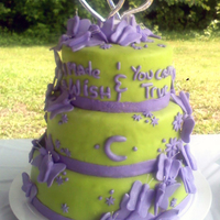 Lime Green & Purple Butterfly Wedding Cake Lime Green and Purple Butterfly Wedding Cake: All is edible except the antennas. I wish i had rolled out the fondant/gumpaste thinner for...