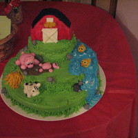 Barn Animals Baby Shower Cake 