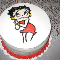 Betty Boop French vanilla cake, canolli filling, buttercream frosting. Betty Boop "painted" with buttercream frosting. Made for my mother in...