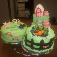 Farm Retirement Cake farm, barn, animals