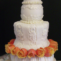 Cake And Cake Dummies This cake was an experiment for my brother & sister-in-laws small wedding. Tiers one and three are real cake, the others are styrofoam...