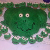 Frog Cake I made this cake for my daughters 14th birthday. She loves frogs and it just so happened that the bucket of Wilton's green icing was...