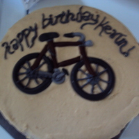 Bicycle Cake Buttercream with fondant bicycle