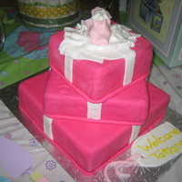 Baby Girl Gift Box Shower Cake 