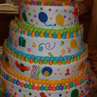 1 Year Old Birthday Cake This cake is made with buttercream and fondant