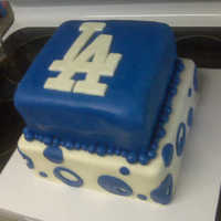 Los Angeles Dodger's Cake This was a cake that I made for my wife's birthday. She is a huge Dodgers fan and asked for a Dodgers theme.