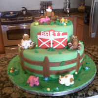 Farm Animals Barn I have to say I copied this idea from a picture on CakeCentral so the credit goes to the original designer.