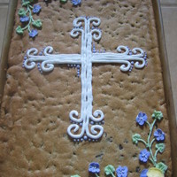Funeral Cookie Cake Cookie Cake with royal icing flowers