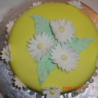 Daisy Fondant Cake This is my first Fondant cake. The daisy's are made out of 50/50 fondant gum paste.It was alot of fun to make.