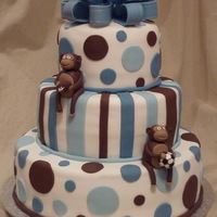 Monkey Baby Shower Cake Phew...thought I'd bitten off more than I could chew with this one, but I am very pleased with how it turned out. My first 3 tier cake...