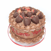 Chocolate Dipped Strawberries This is 8 in chocolate cake with chocolate buttercream. I had to smell this cake all day and it took every bit of will power I had not to...