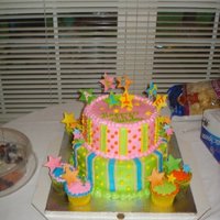 Polka Dots And Stripes I made this cake for a friend of my daughters....all butter cream gumpaste stars...tfl