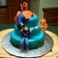 Skydiver All fondant 3 layer skydiver for my sisters 19th birthday.