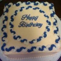 Simple Birthday All buttercream frosting, rope boarders to highlight border and text