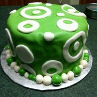 Polka Dot Birthday Last minute birthday cake for a friend. Covered in fondant and brushed with some vanilla for extra shine when it was complete