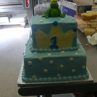 Blue Frog Prince 2layer buttercream