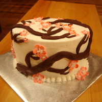 Cherry Blossom gum paste cherry blossoms with modeling chocolate branches