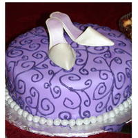 Purple Bridal Shoe Cake I used the shoe template from http://cakecentral.com/articles/124/how-to-make-a-gumpaste-shoe with her directions and template made this so...