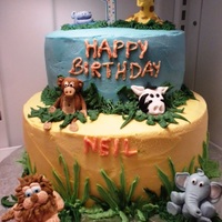 Animal Theme Birthday Cake 