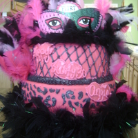 Flirty Thirty This is my first time working with fondant, it is for my cousins 30th birthday she wanted leopard on the botton tier and the top tier to...