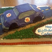 5Th Birthday Cake White 12x18 sheet cake base, 3 layers with pudding filling, each layer colored different primary colors. Frosted in buttercream. Car made...