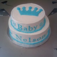 Baby Nelson Forgot to take a pictue of the cake so they sent me one. BC with letters using the circut