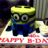 Despicable Me Marble fudge cake covered in fondant