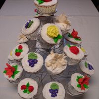 Bridal Bouquet - Cupcake Tree Royal Icing Flowers