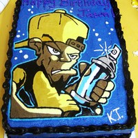 ::buttercream Transfer:: The first cake I taught someone to make for their husbands birthday! Together we did great!