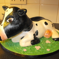 Daisy 3d cow cake made for a 13yr old girls birthday