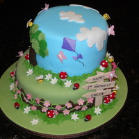 1St Birthday Garden Cake Butter cake, with vanilla buttercream filling and fondant icing. Decorations made of modelling paste or fondant. Inspired by several other...