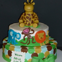 Jungle Shower Cake designed to match the baby shower theme.