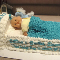 Bassinett Cake This was not easy for my first time and was done a little different. The top part should have been on the 1/4 sheet cake, however I could...