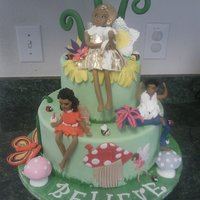 Fairies This was my first time making fairies. This cake was fun to create. Everything is made of fondant. TFL!