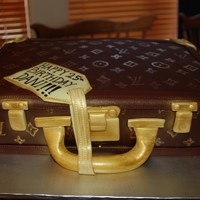 Louis Vuitton Briefcase This cake was for a law student! All fondant, hand painted pattern.